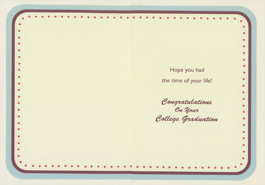 Parties, Studying, Knowledge, Friends Plus Fun College Graduation Card