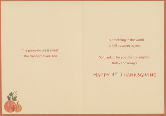 Happy 1st Thanksgiving Granddaughter Card