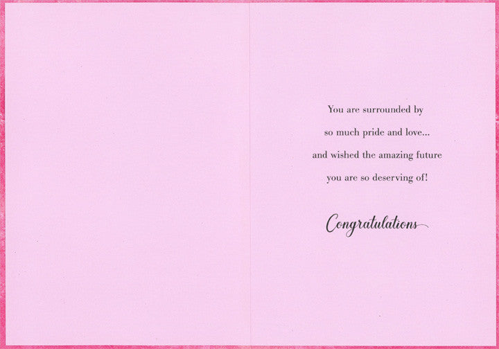 Dark Pink High School Graduation Congratulations Card for Granddaughter