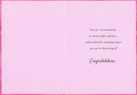 Dark Pink High School Graduation Congratulations Card for Granddaughter