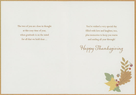Son and Daughter-in-Law Thanksgiving Card