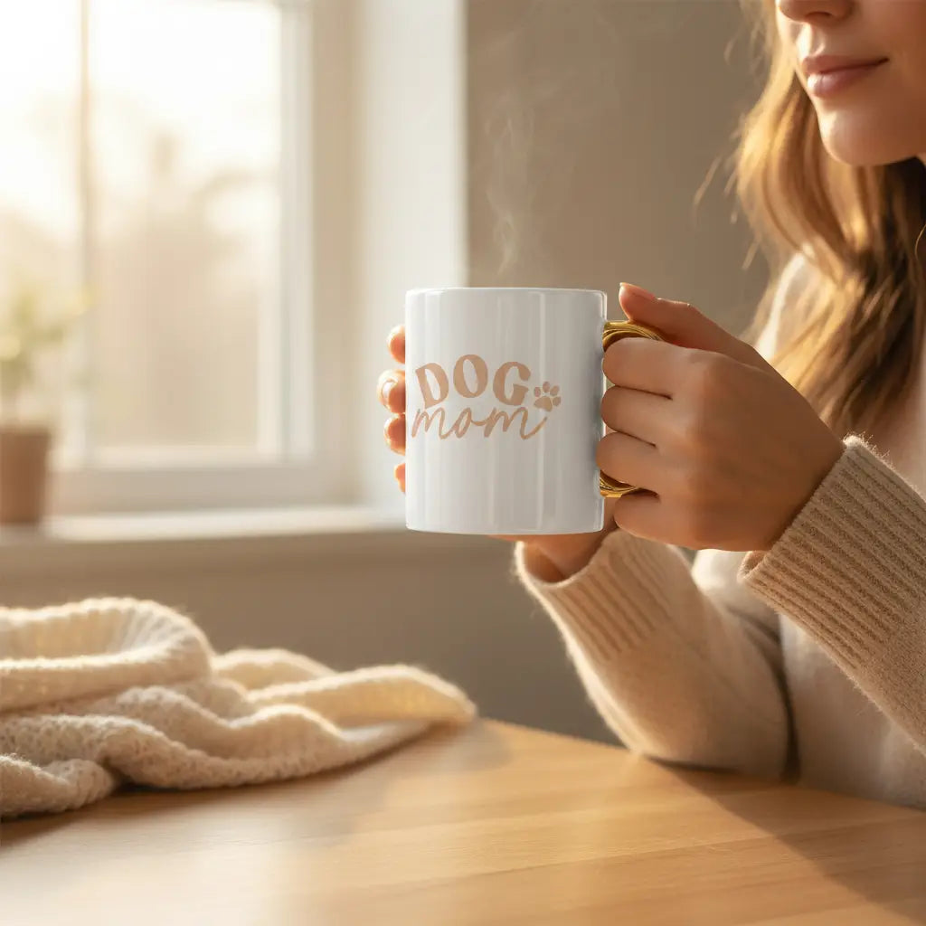 11 oz Cozy Cute Ceramic Mug–Dog Mom