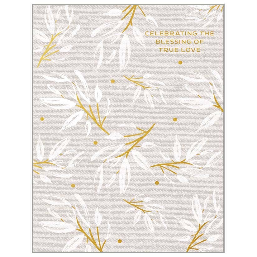 White Leave Branches - Faith Wedding Card