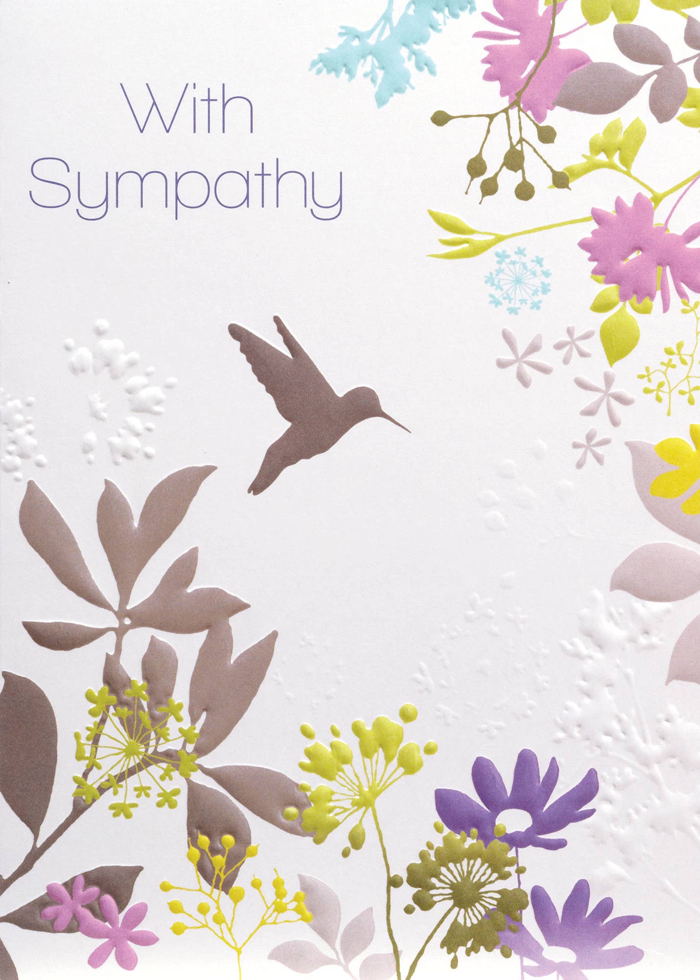 Hummingbird and Flowers Sympathy Card