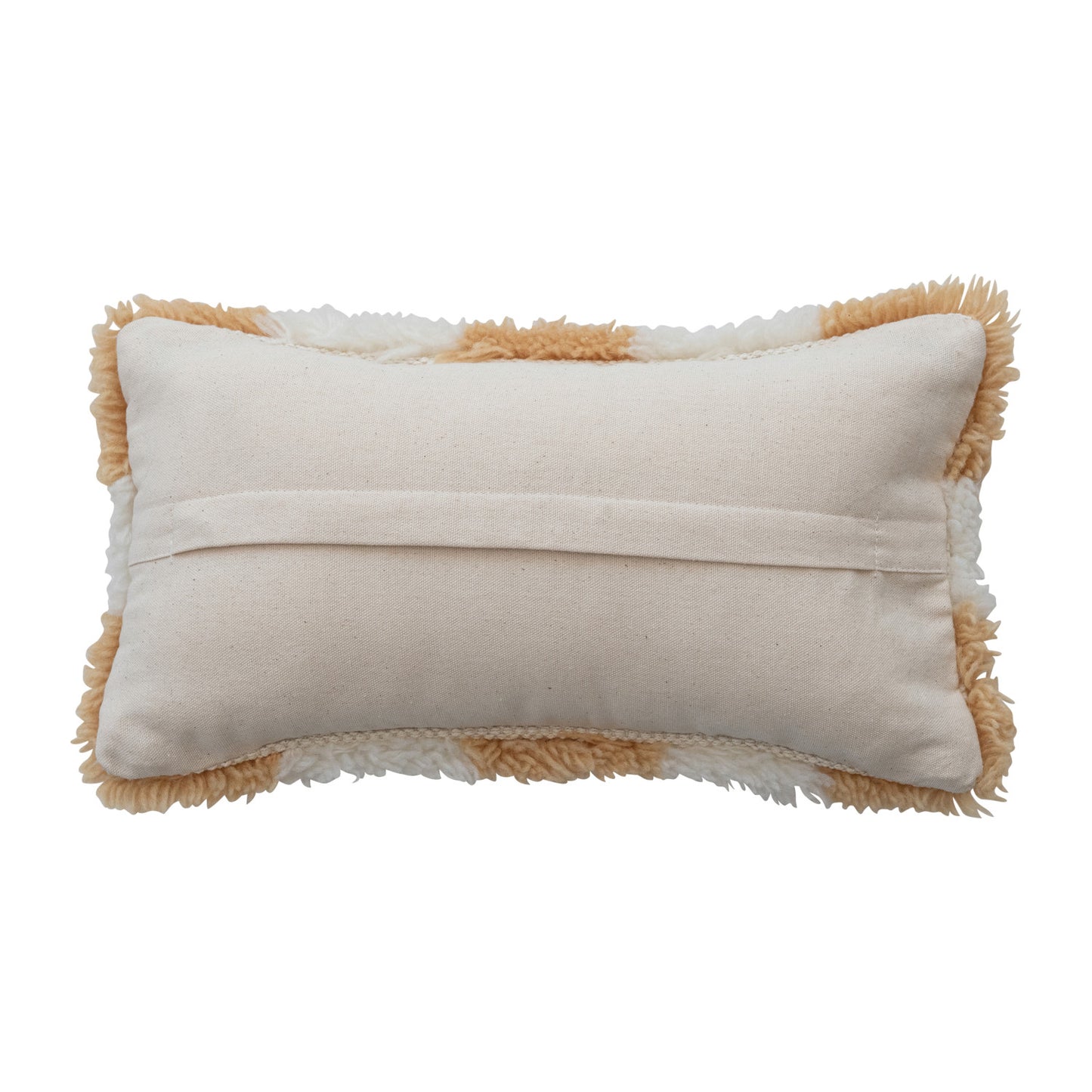 Hand-Woven New Zealand Wool & Cotton Shag Lumbar Pillow