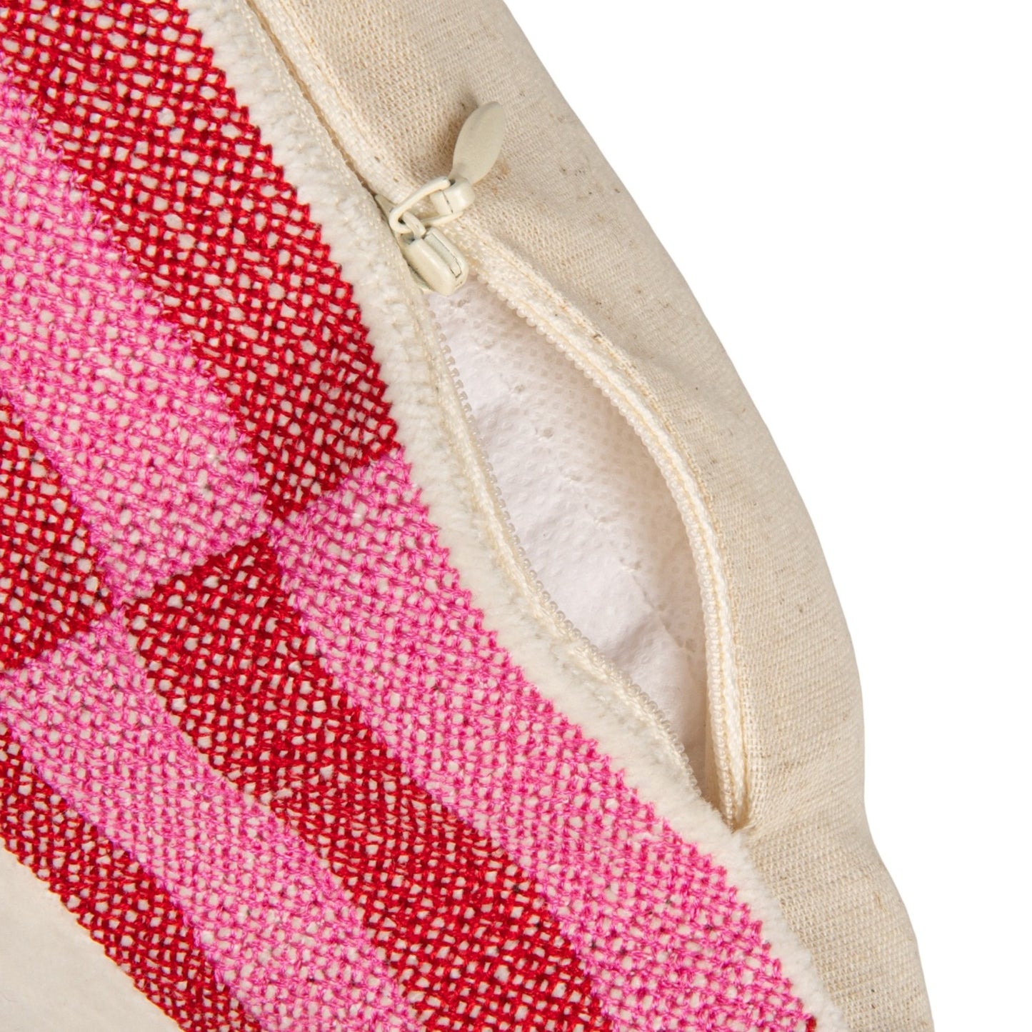 Cotton Velvet Embroidered Lumbar Pillow with Geometric Pattern