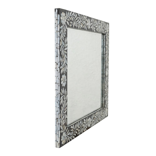 MDF Framed Wall Mirror w/ Inlaid Mother of Pearl