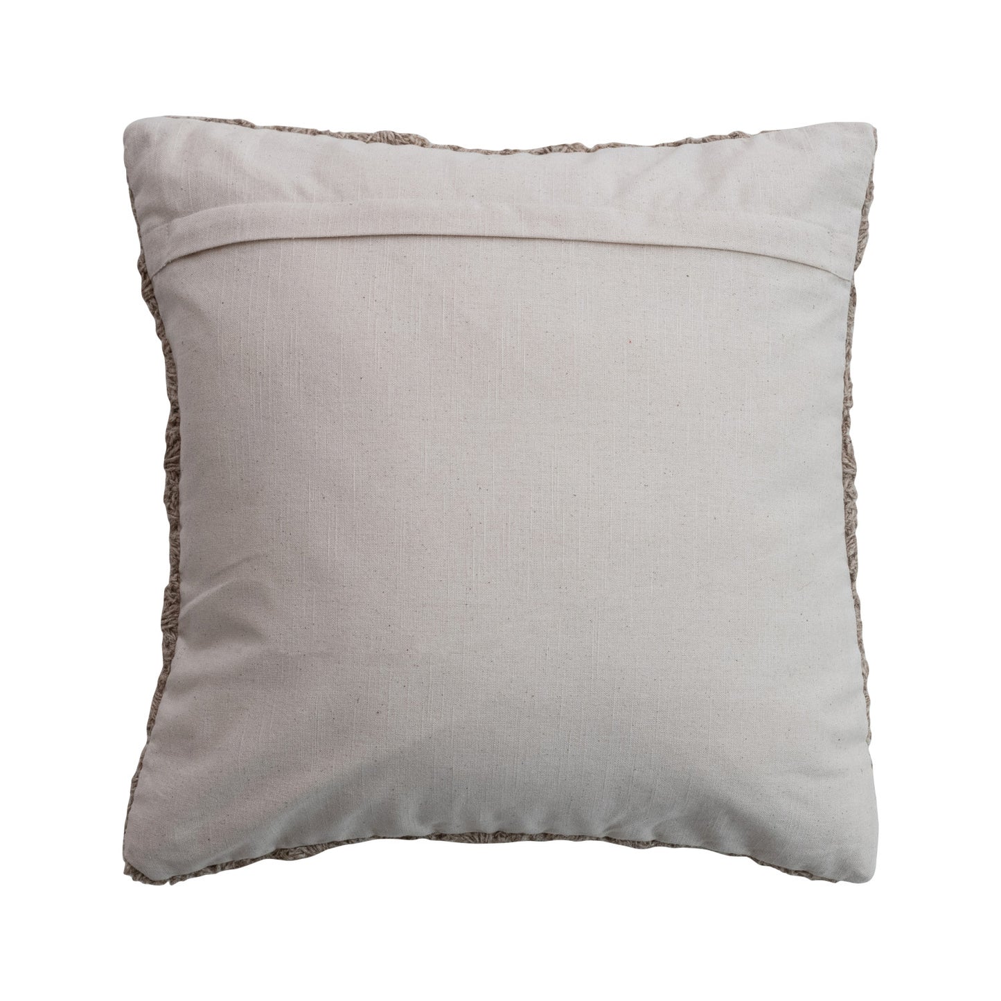 New Zealand Wool Crocheted Pillow w/ Cotton Back, Natural