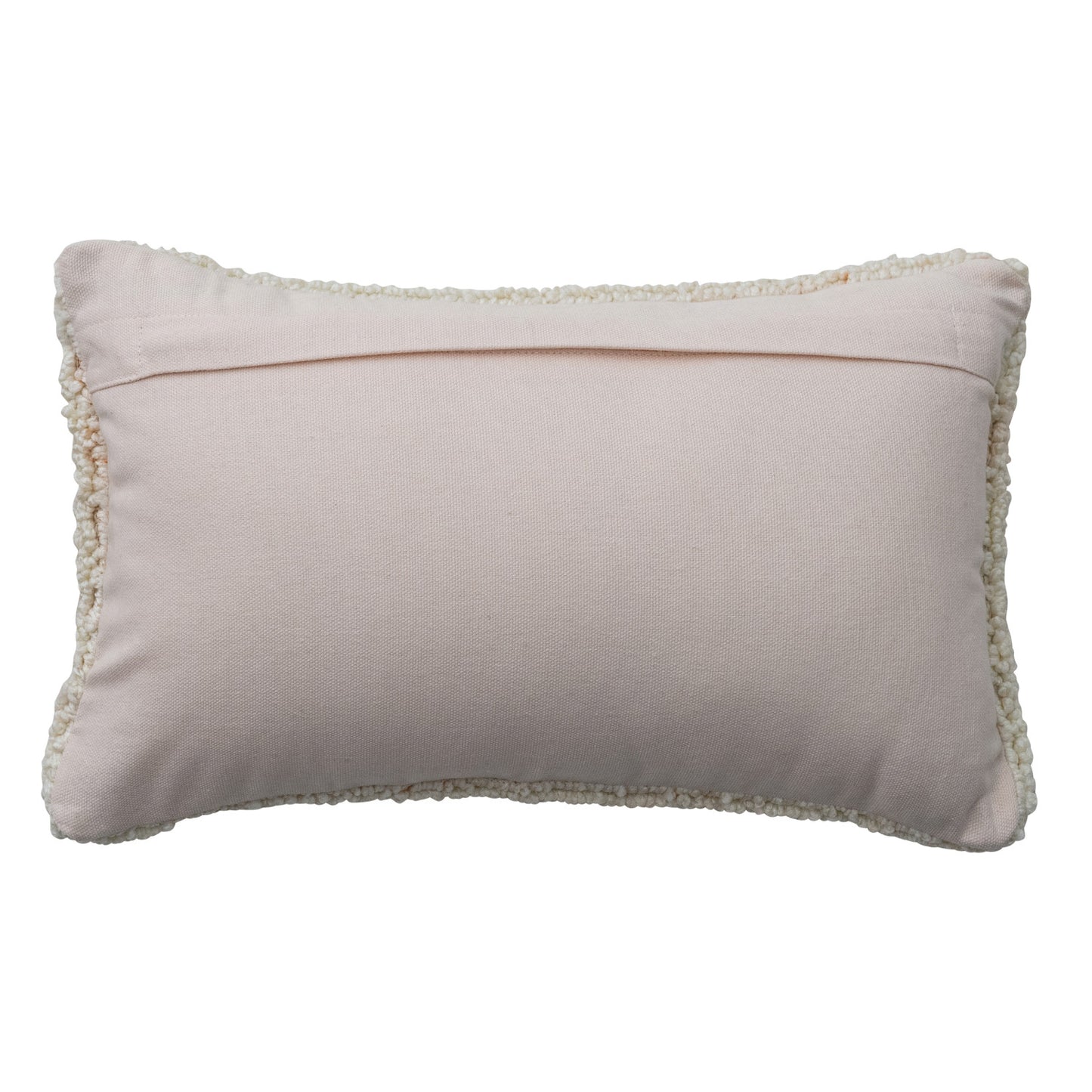 Cotton Blend Tufted Lumbar Pillow "I ♥ My Dog", Natural, Black & Red