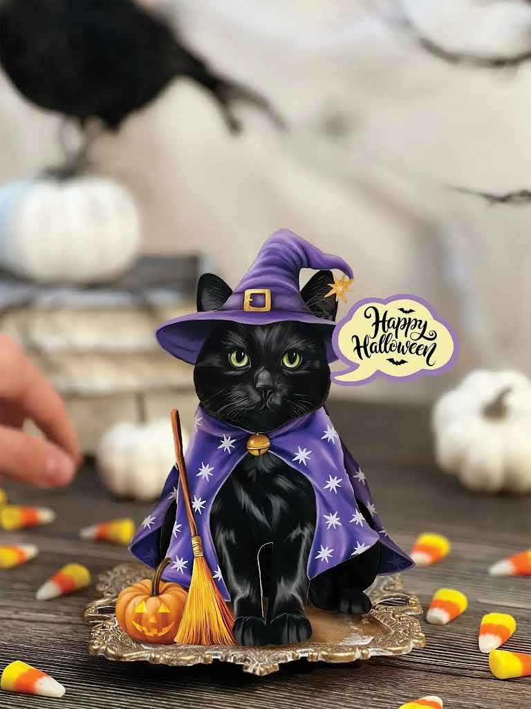 Halloween Cat Pop-Up Greeting Card