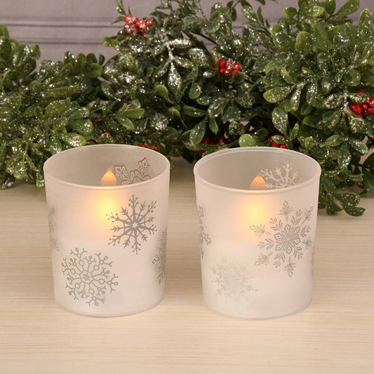 Snowflake Battery Operated Candle