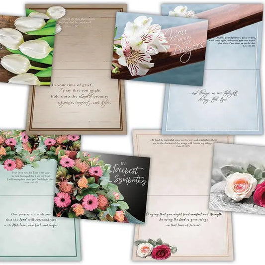 Sympathy Bouquets - Assorted Sympathy Cards Box of 12