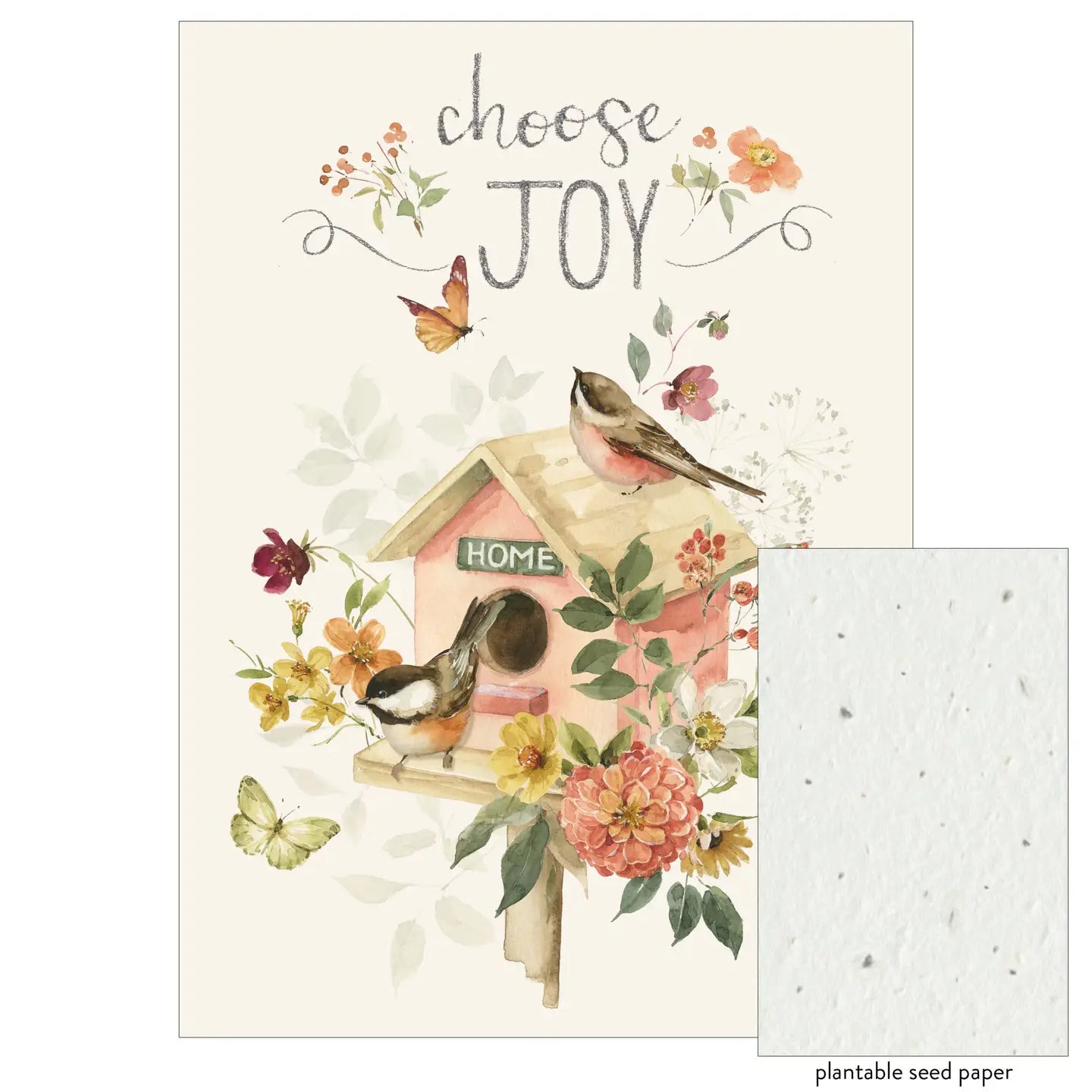 Floral Birdhouse - Birthday Card