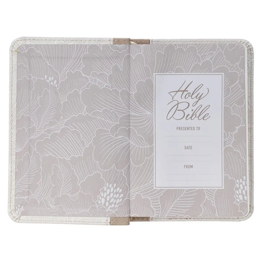Mini Pocket Bible Faux Leather, White King James Version