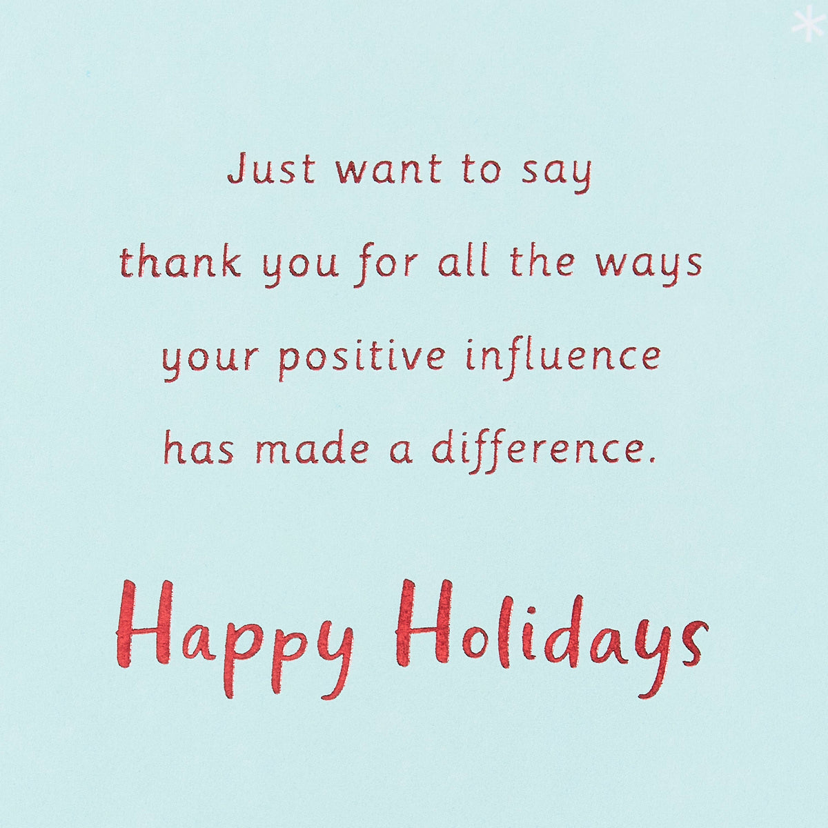 Christmas Card for Teacher (Positive Influence)
