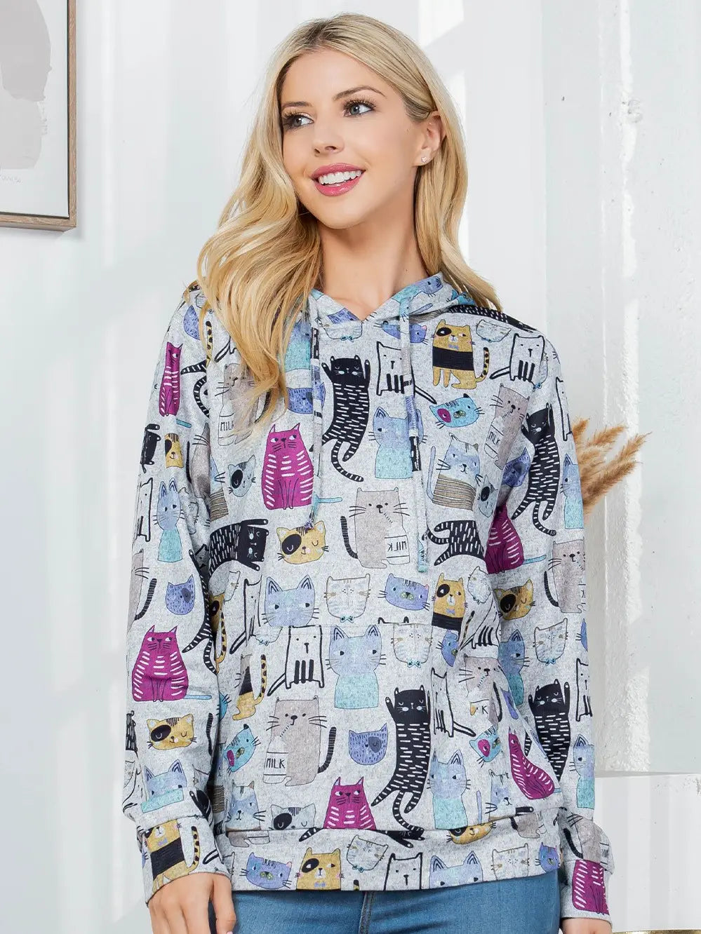 Cat Sweater Knit Pullover Hoodie