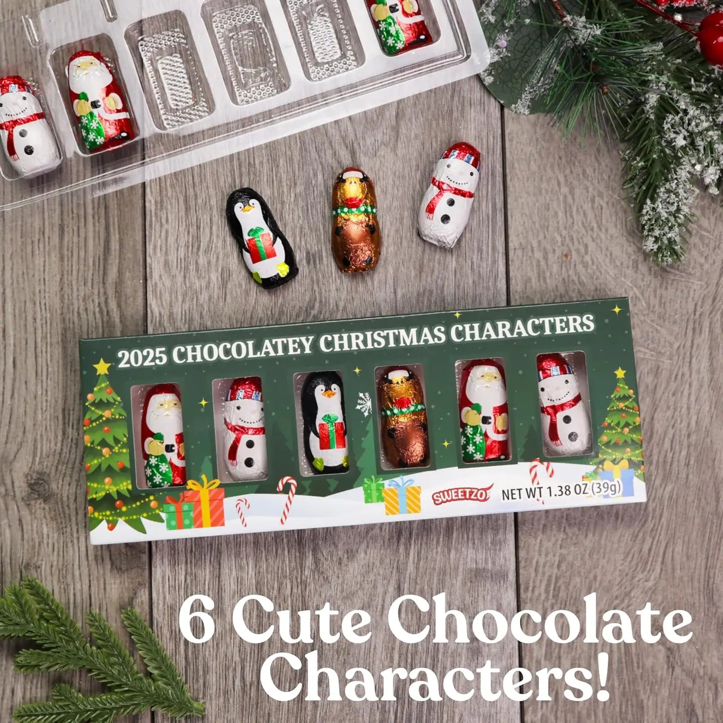 Mini Chocolatey Christmas Characters, Foil Wrapped,