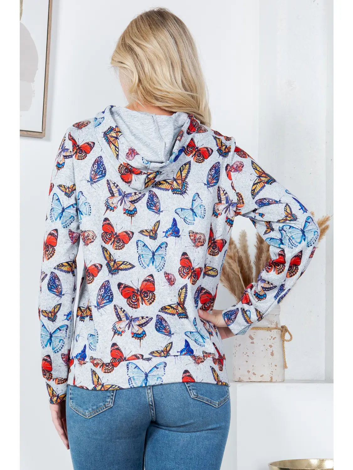 Colorful Butterfly Sweater Knit Pullover Hoodie