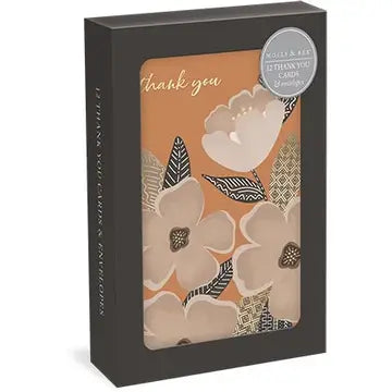 Gold Floral Note Card Box