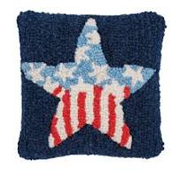 Mudpie Patriotic Hook Wool Pillow