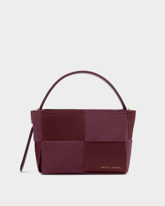 Taya Hand Woven Suedette Top Handle Bag