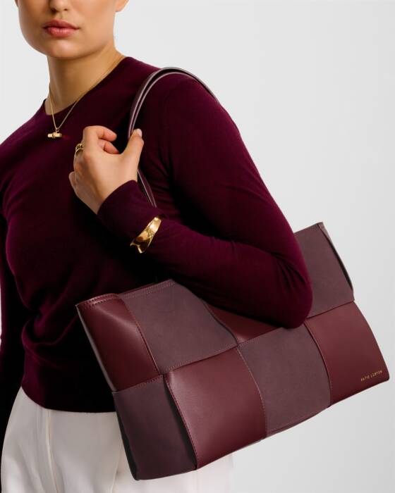 Taya Hand Woven Suedette Tote Bag