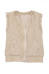 Quilted Ruffle Vest