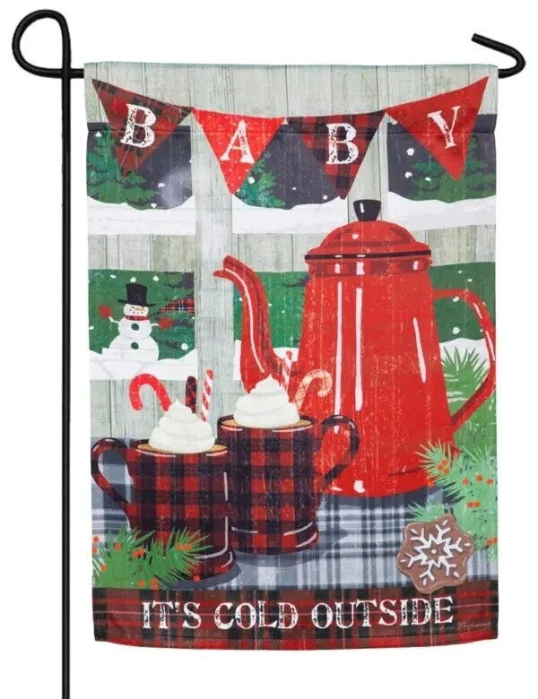Baby Its Cold Outside Suede Flag Double Sided