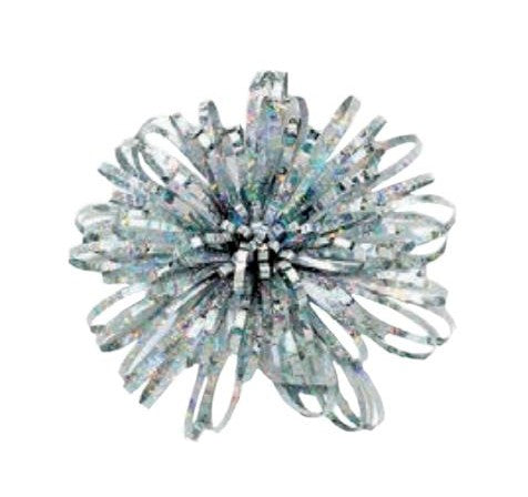 Large Silver Holographic Bow