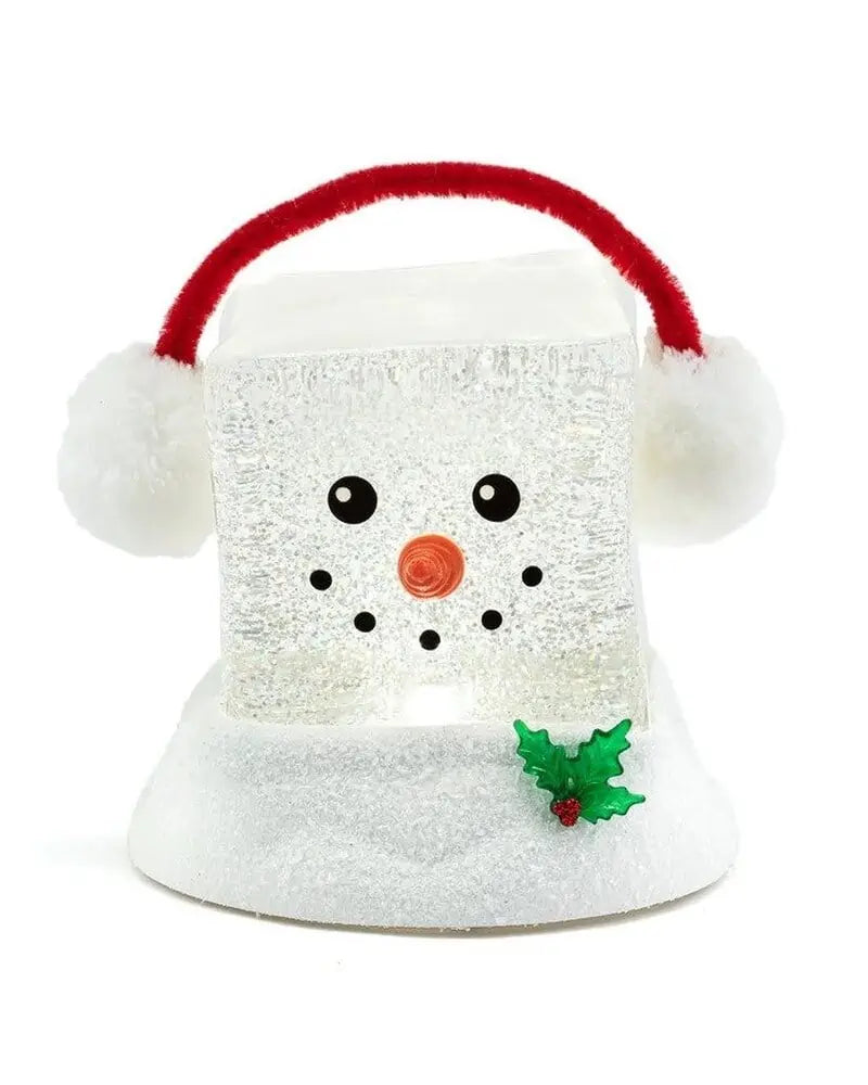 Ice Cube Glitter Snowman Face