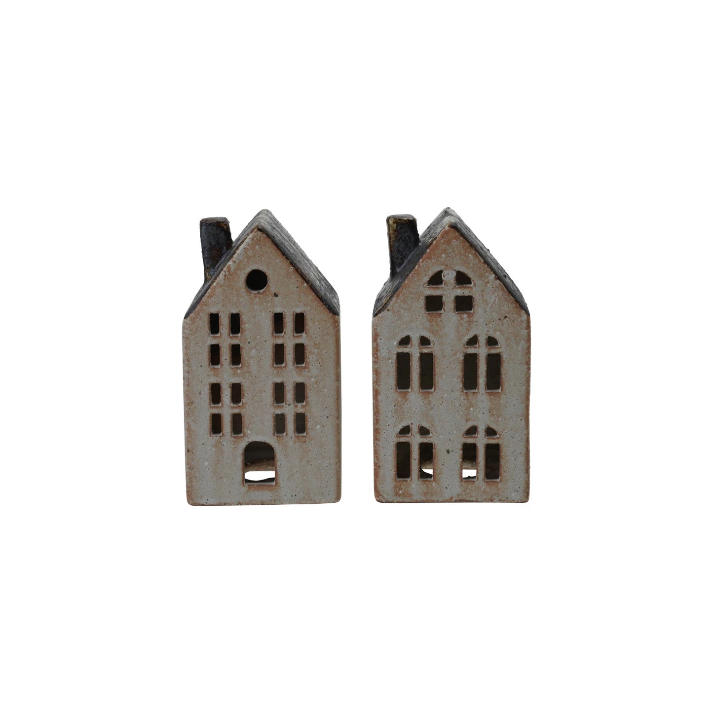 Stoneware House, Reactive Glaze, 2 Styles (Each Will Vary)