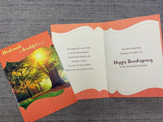 Husband, So Thankful For Us Thanksgiving Card