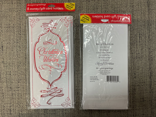 8 Ct Holiday Money/Gift Card Holders