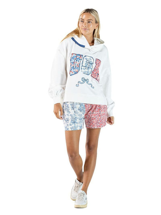 The Floral Applique USA Hoodie