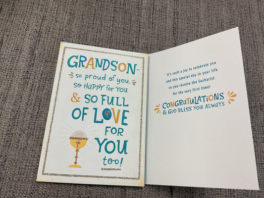Grandson First Communion Card