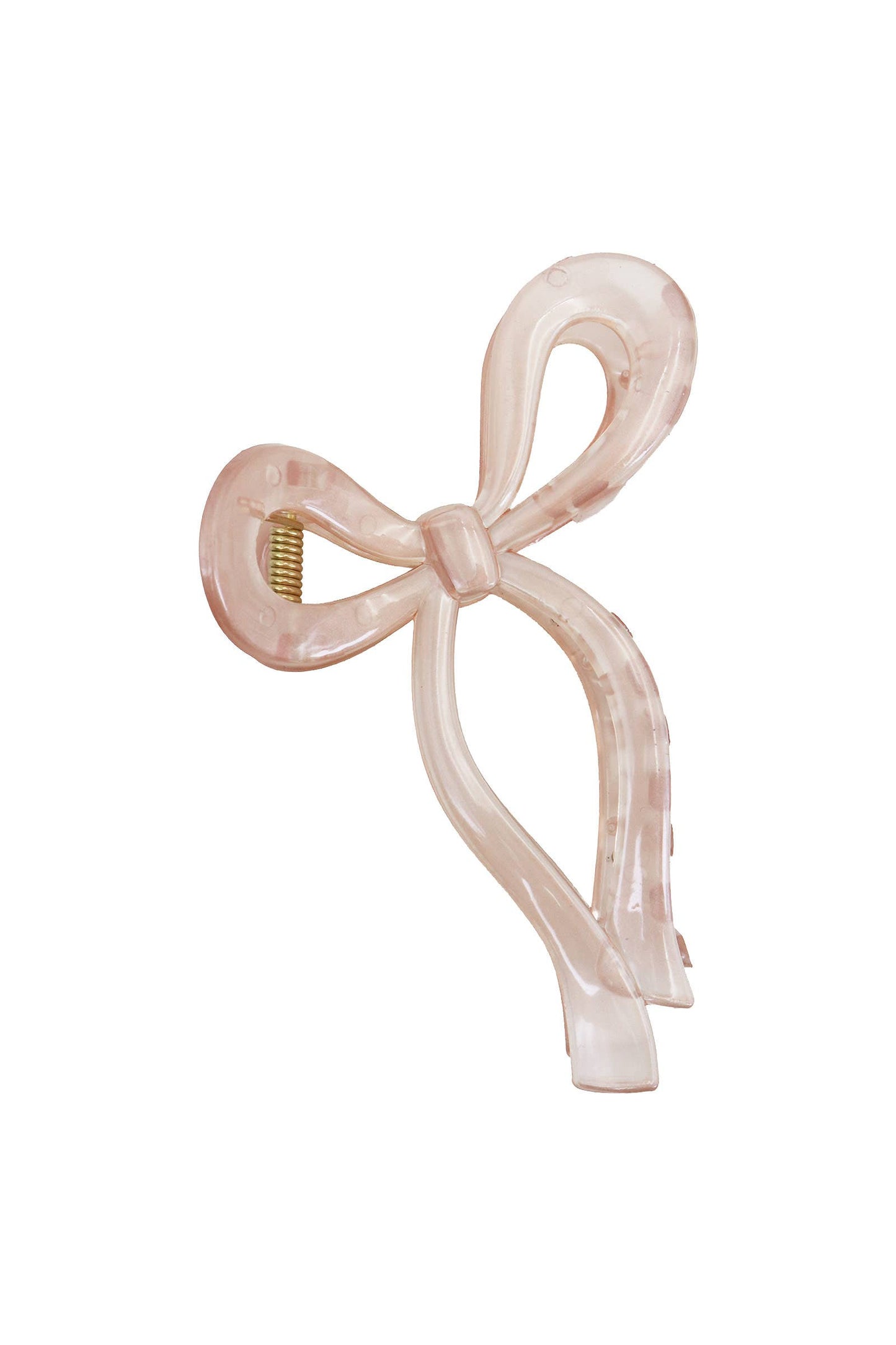 Pastel Jelly Clear Wavy Ribbon Bow Hair Claw