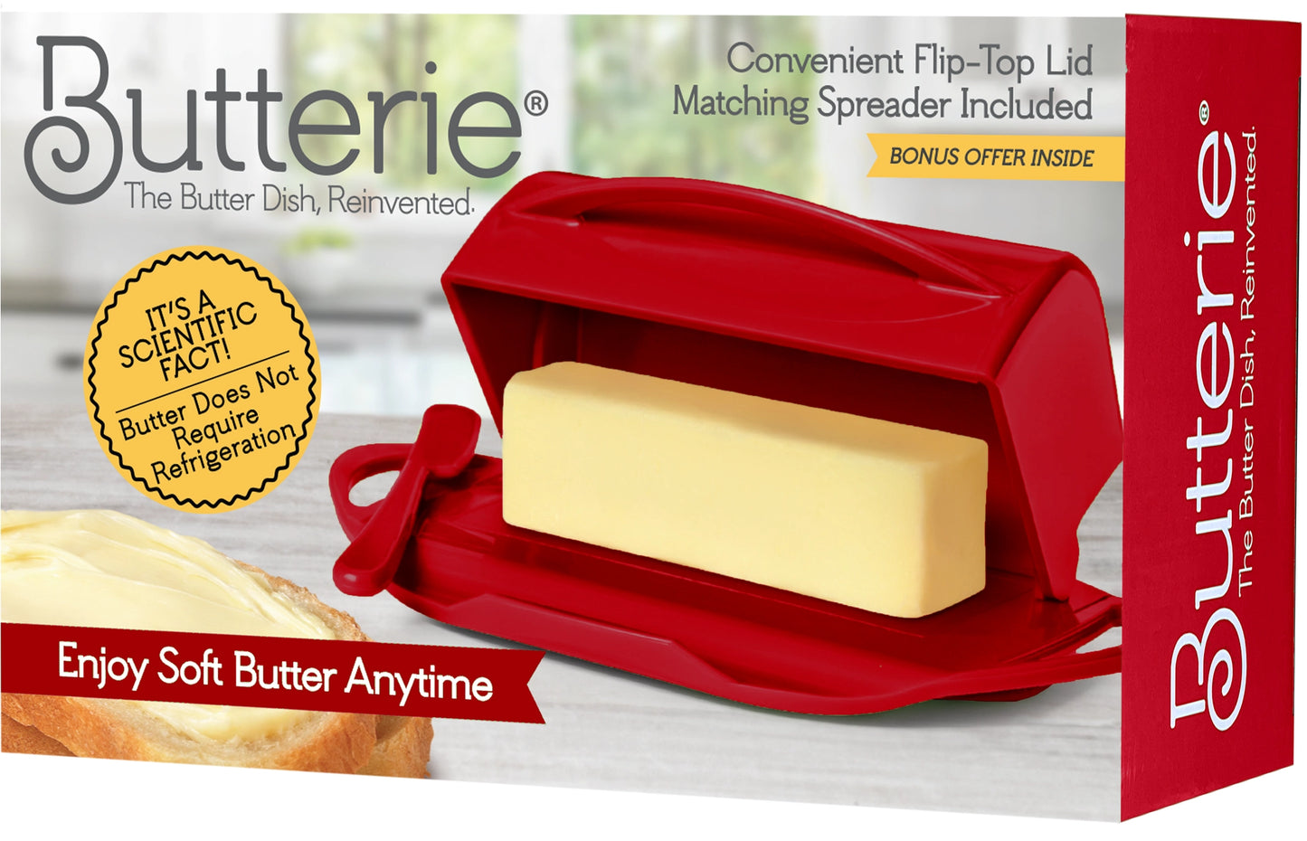 Flip-Top Butter Dish w/ Butter Knife