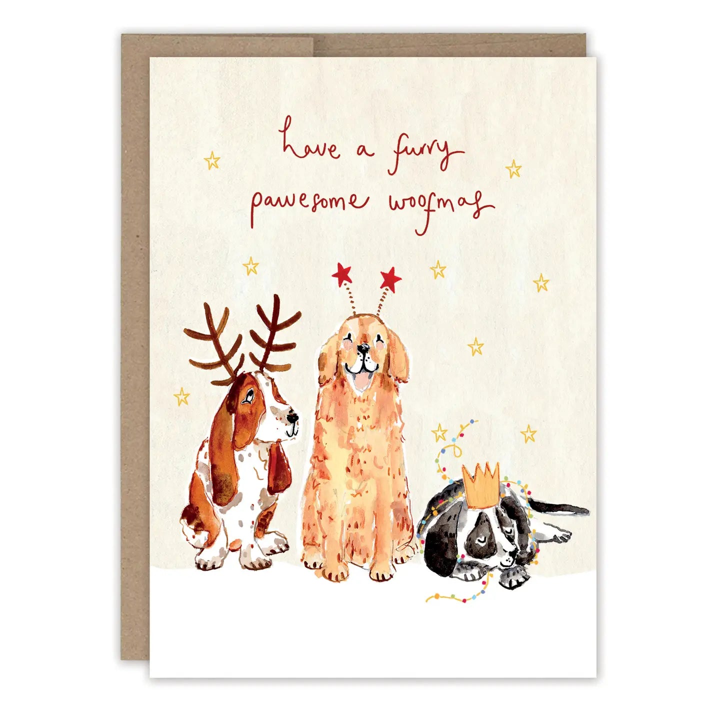 Dogs Pawesome Woofmas Christmas Holiday Card