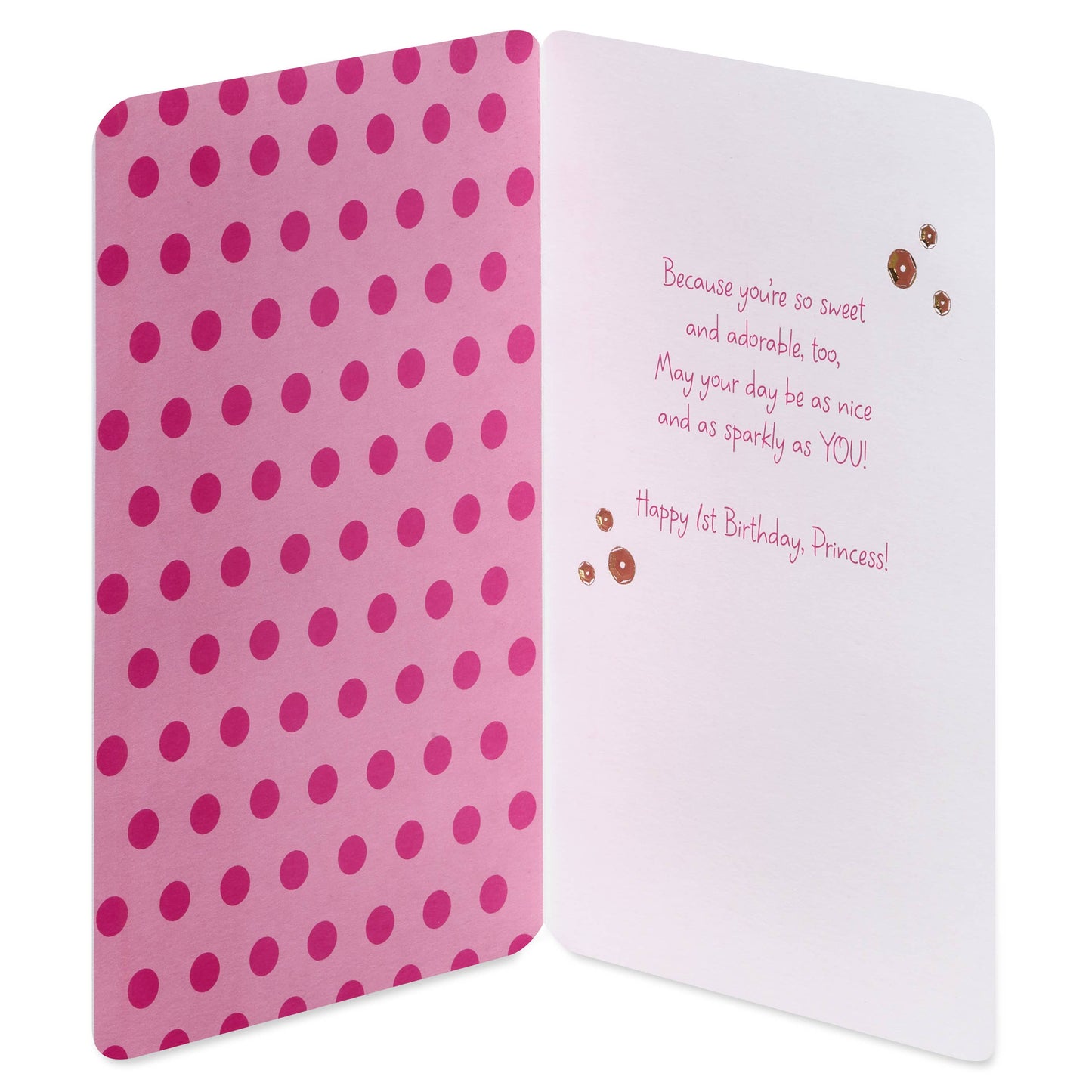 1st Birthday Card for Baby Girl (Sparkling Fun)