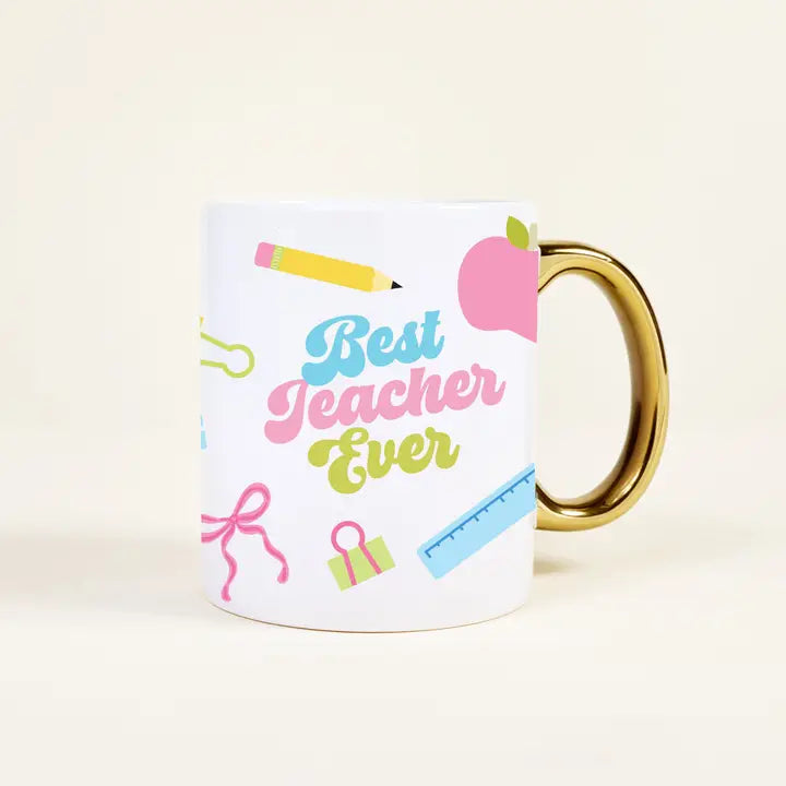 11 oz Cozy Cute Ceramic Mug–Best Teacher Ever