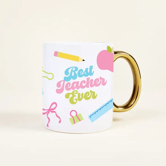 11 oz Cozy Cute Ceramic Mug–Best Teacher Ever
