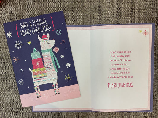 Christmas Card For Girl