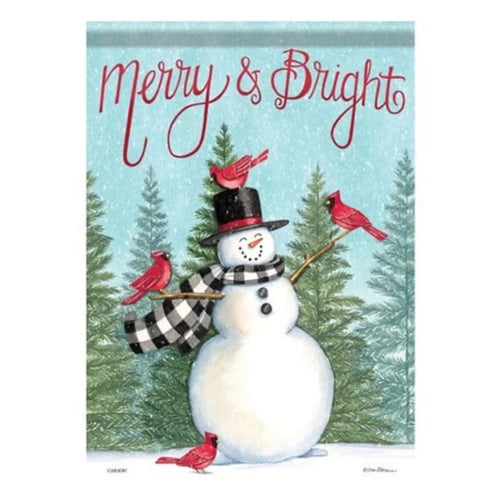 Merry Snowman Garden Flag