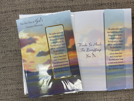 Religious Thank You Card *Keepsake Bookmark*