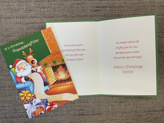 Young Granddaughter Christmas Card