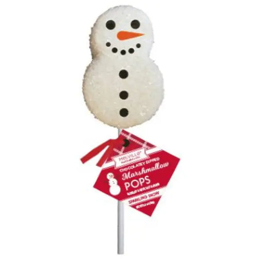 Chocolate Dipped Snowman Marshmallow Lollipop
