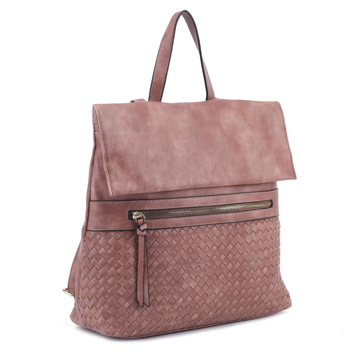 Helena Woven Flap Backpack (Muave)