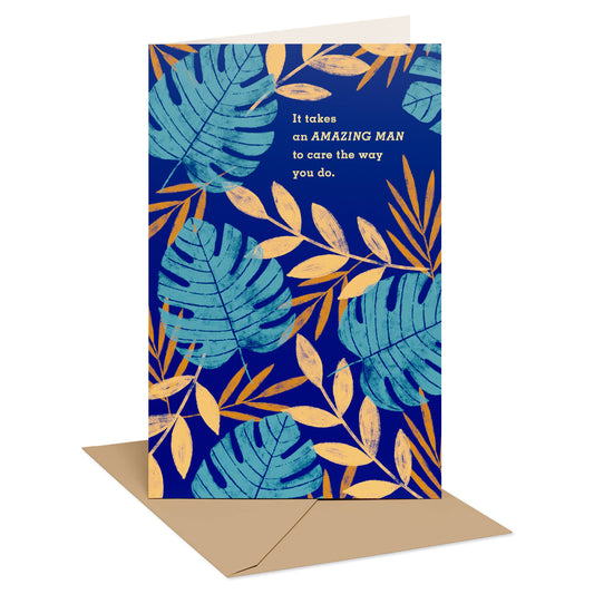 Father’s Day Card for Dad – “Amazing Man” Tropical Leaf