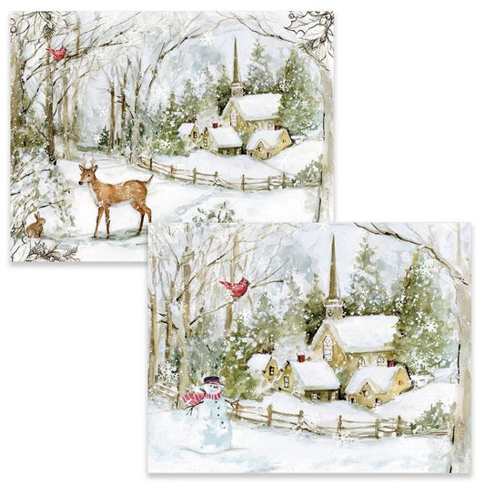 Snowy Scene Christmas Boxed Cards
