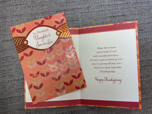 Happy Thanksgiving, Daughter & Son-in-Law Card